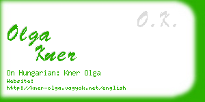 olga kner business card